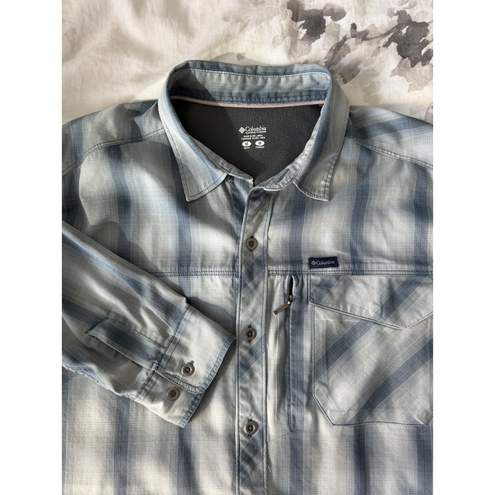 Columbia Omni-Dry Outdoor Camp Hiking Tech Shirt Plaid Check Vented Breathable